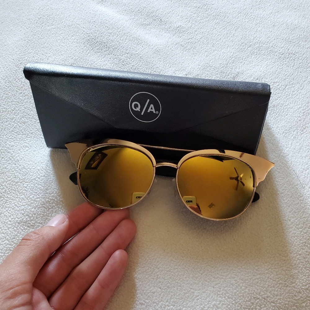 QUAY Australia Zig Gold Sunglasses